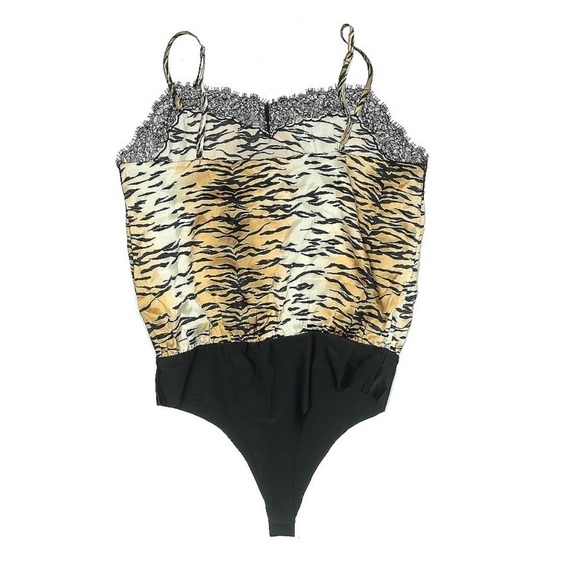 Cami NYC Sweetheart Silk-Blend Lace Camisole Bodysuit Thong Back Mob Wife Tiger - Picture 6 of 6